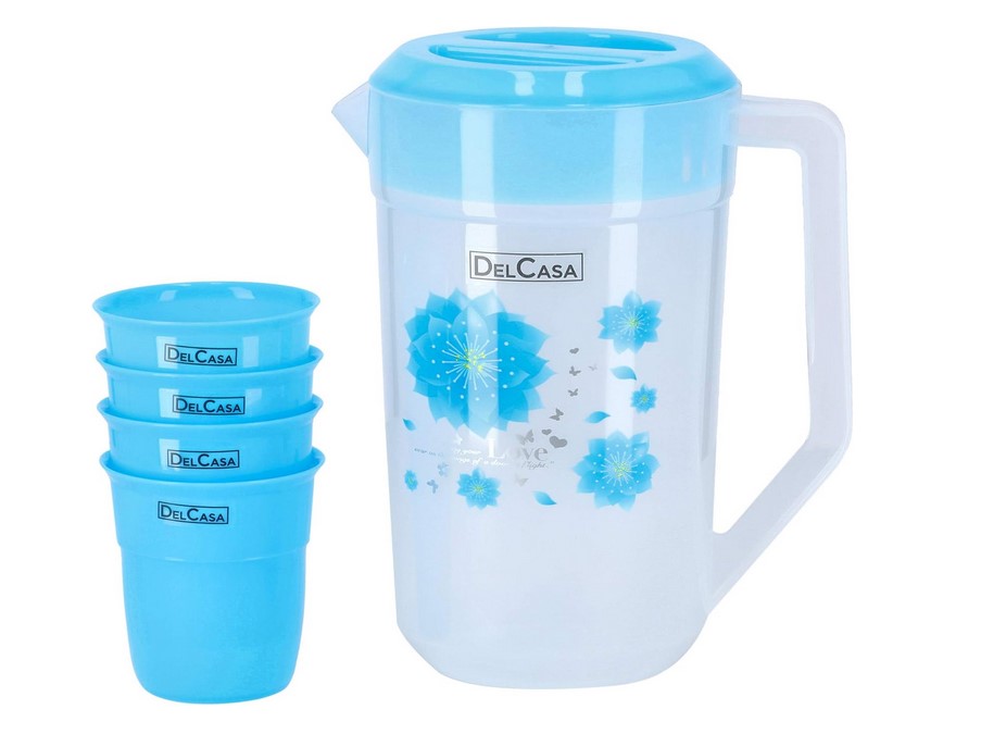 Delcasa Dc1454 2.3L Water Pitcher/Jug With Lid 2.3Liters, Multi-Colour