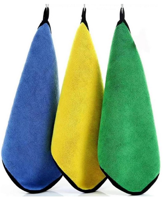 AMZ Microfiber Car Drying Towel Double Sided ( Pack of 3) Assorted Colors