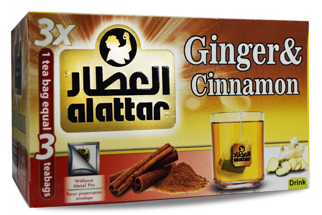 AL ATTAR Ginger & Cinnamon Tea - 20 Enveloped Tea Bags (Case of 24)