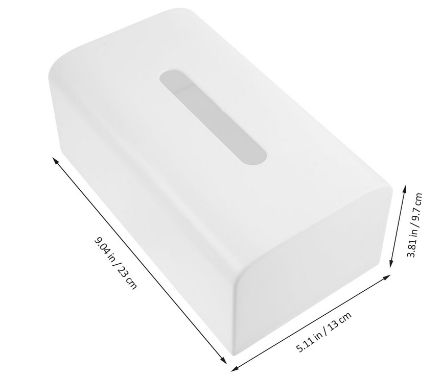 AMZ Luxshiny Tissue Box Holder Case, Rectangular (size: 23L x 23W x 23H cm) White