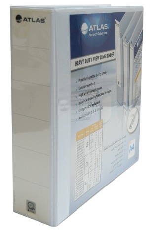Atlas AS-F41429527 2D Presentation Ring binder, 2inch (52mm) , A4 , White ( Box of 12)