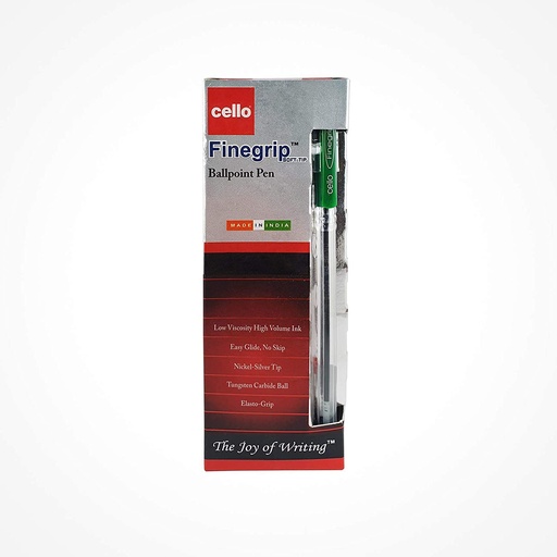 Cello Fine Grip Ball Pen, Green 0.7mm (Box of 12)