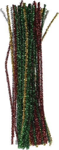 DARICE Chenille Tinsel Stems , Assorted Colors , 6mm , (Pack of 60)
