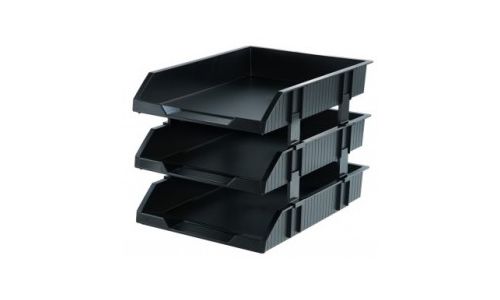 Deli 3-tier Document Tray , Plastic , Black