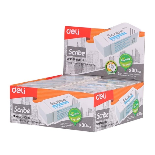 Deli EH00110 Deli Eraser , PVC Free (Pack of 21)