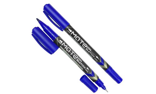 Deli U10420 Twin Marker - 1.0mm & 0.5mm, Blue (Pack of 12)