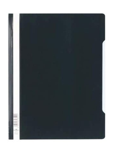 Durable 2570 Clear View Folder with Fastener, Black (Pack of 50)