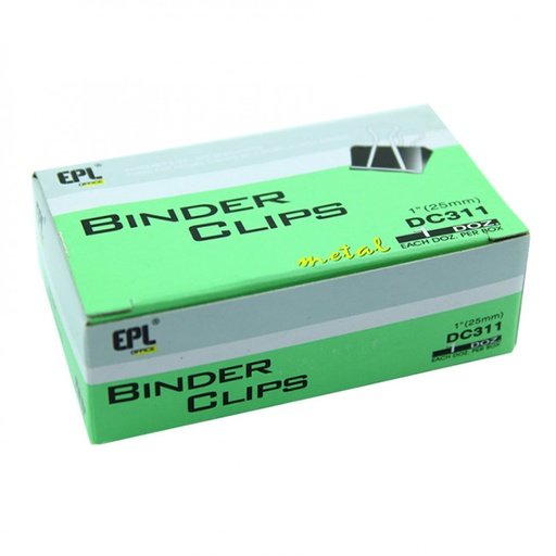 EPL DC311 Binder Clips , 25mm (pack of 10)