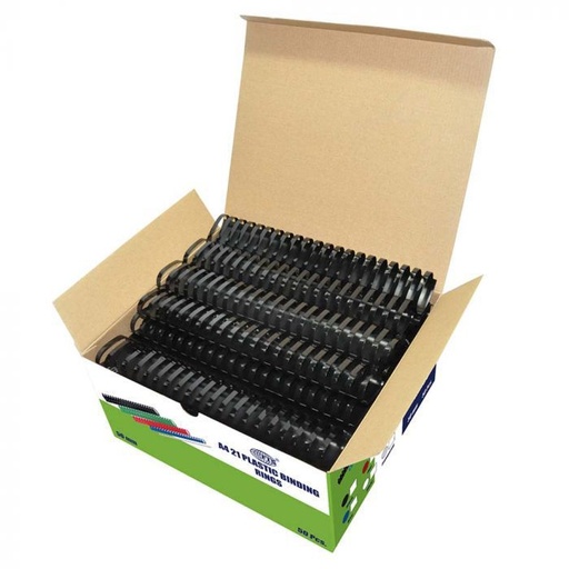 FIS FSBD50BK Binding Rings/Wire , Plastic , Black ,50mm , (410sheets capacity) (pack of 100)