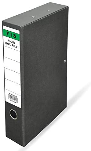 FIS FSBFRIGIDPPBK PP Rigid Box File, 8cm , F/S, Black