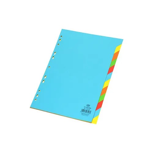 FIS FSDV360 Color Tab Divider - 160gsm, 12 Colors Tab, A4