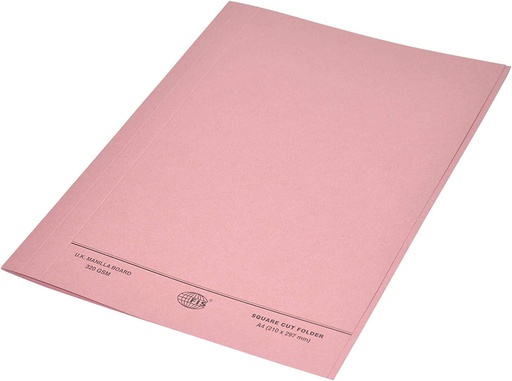 FIS FSFF9A4PI Square Cut Folder Without Fastener , A4 , Pink  ( Pack of 50)