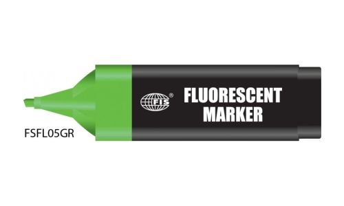 FIS FSFL05GR Fluorescent Marker - Green, (Pack of 10)