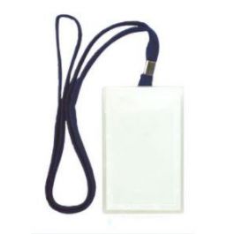 FIS FSNAST-800BK Horizontal Name Badge With Flat BLUE Lanyard