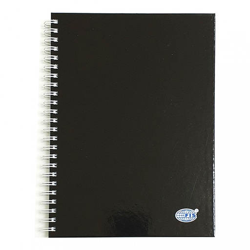 FIS FSNBS13175IV , 130mm X 175mm , Spiral Hard Cover Notebook- Ivory Paper Single Line, 100sheets , Black (Pack of  10)