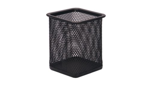 FIS FSPHB8804 Pen Holder - Metal Mesh, Square Net, Black