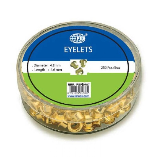 FIS FSPI9707 Eyelets 4.8 x 4.6mm Gold (Pack of 250)