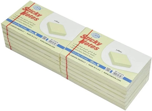 FIS FSPO35N Sticky Note Pads , Yellow , 3 x 5 Inch Size (100 Sheets  ) Pack of  12