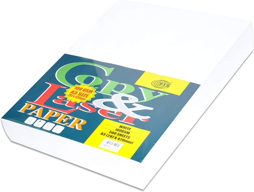 FIS FSPW100A3JFNE Copy & Laser Photocopy Paper, A3 (297 x 420MM), 100gsm, 500 Sheets, White
