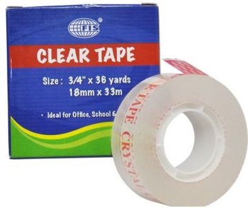 FIS FSTA3/4X36CC Clear Tape - 3/4 x 36 Yards (Pack of 8) Box of 480pcs