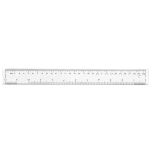 FIS FSRUP-30CM Plastic Ruler , 30cm (12")