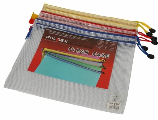 FOLDEX  FXZP ZIPPER BAG , NET TYPE A5 , Assorted
