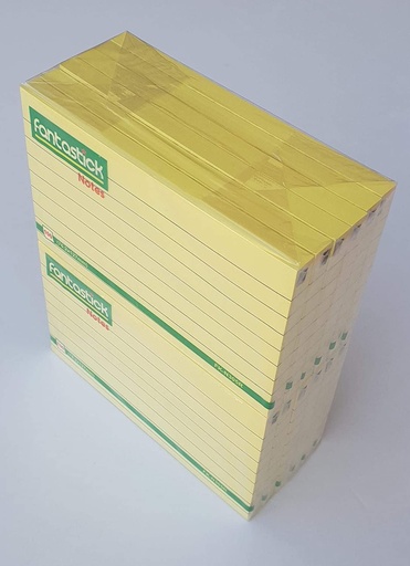 Fantastick FK-N305R Ruled Sticky Note , 3 x 5 inch (76.2mmx127mm) , Yellow , 100 sheets ( Pack of 12)