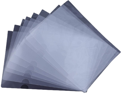 Flamingo L shape Folder , Clear ( Pack of 12) , A4