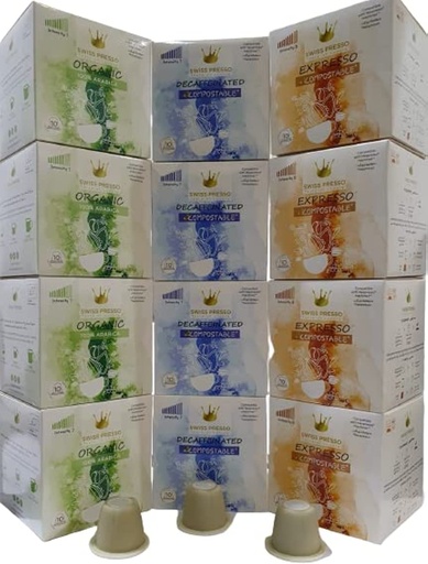 SWISSPRESSO Espresso Coffee Capsule NESPRESSO Compatible (10capsules ) x  12 Boxes