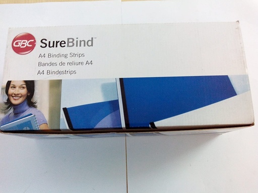 GBC SUREBIND STRIPS 1"  / 25MM BLUE (SHEET CAP. 250 - 80 GSM  / BOX OF 100) 1132845
