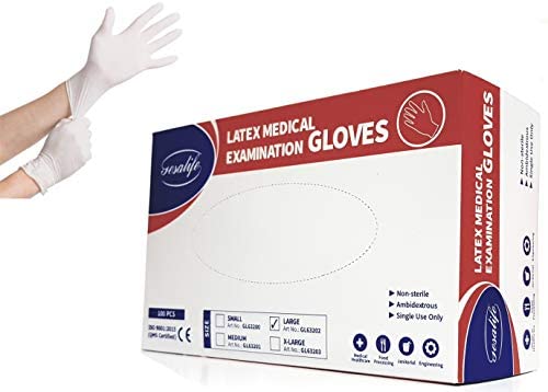 GESALIFE VINYL POWDER FREE GLOVES , LARGE ( PACK OF 100)