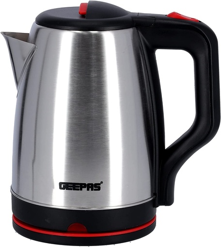 Geepas GK38044 Stainless Steel Electric Kettle 1.8L 1500W, Silver/Black
