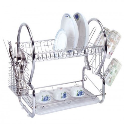 Generic 2-layer Stainless Steel Dish Large Drainer