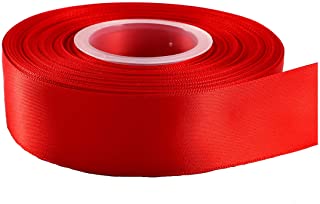 Generic Satin Fabric Ribbon ,2.5cm ;(25Yards)- Red
