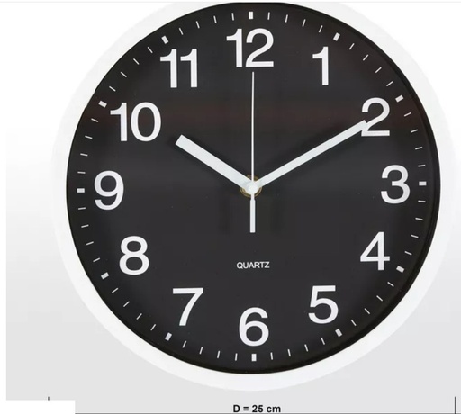 Generic Wall Clock - 25 cm , Black