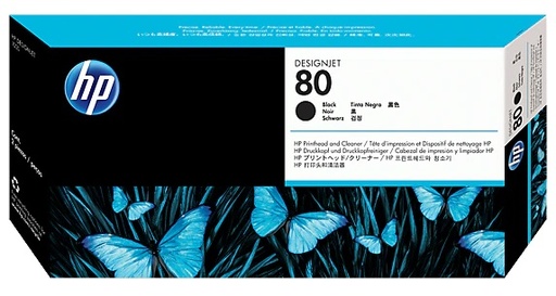 HP 80 DesignJet Original Printhead and Printhead Cleaner, Black (C4820A)