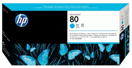 HP 80 DesignJet Original Printhead and Printhead Cleaner, Cyan (C4821A)
