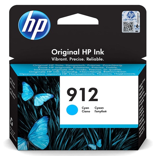HP 912  Original Ink Cartridge Normal Capacity , CYAN– 3YL77AE