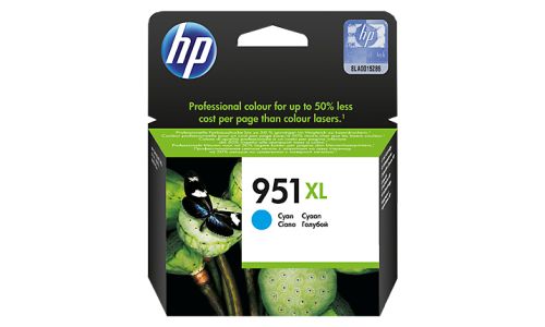 HP 951XL High Yield Original Ink Cartridge, Cyan (CN046AE)