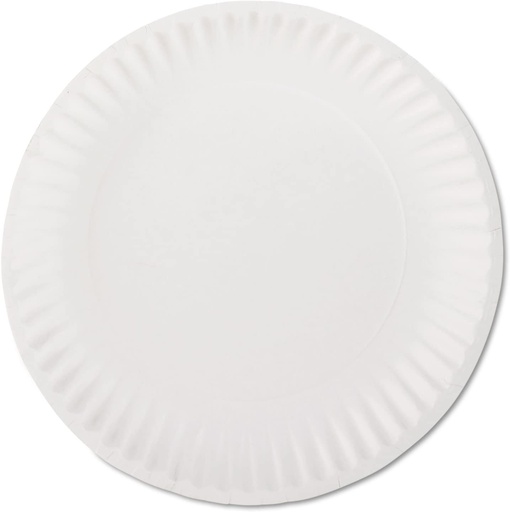 CupCo Medium Duty Paper Plate, 9inch ,White (100 Pieces )  , Box of 12