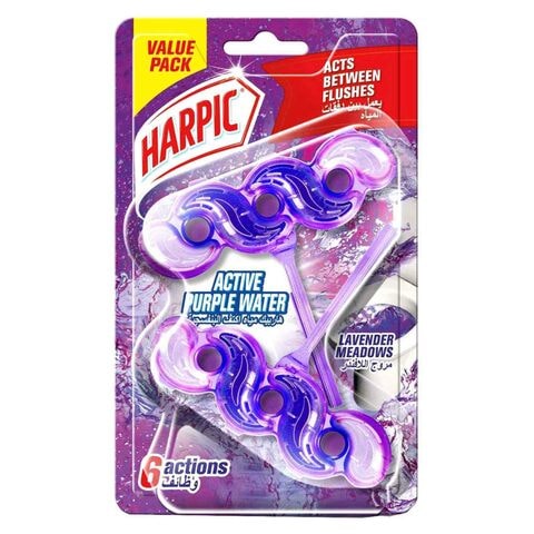 Harpic Active Purple Power Lavender Meadows Toilet Rim Block 35g (Pack of 2)