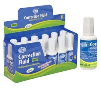 FIS FSCF03 Correction Fluid, 12ml ( Pack of 12)