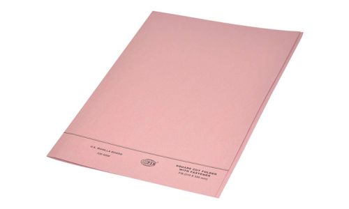 FIS FSFF7FPI Square Cut Folder with Fastener - F/S, Pink (Pack of 50)