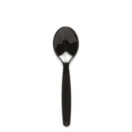 Isha Pack Heavy Duty Disposable Spoon, Black (50 Pieces) x 40 packs (Box of 2000pcs)