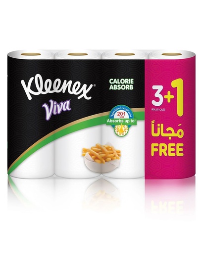 Kleenex Viva Kitchen Towel Roll 55 Sheets (Pack of 4)
