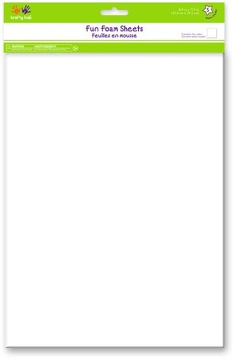 Krafty Kids (EVA) Foam Sheets  21.6cm x 29.2cm , Assorted Colors (Pack of  4 )
