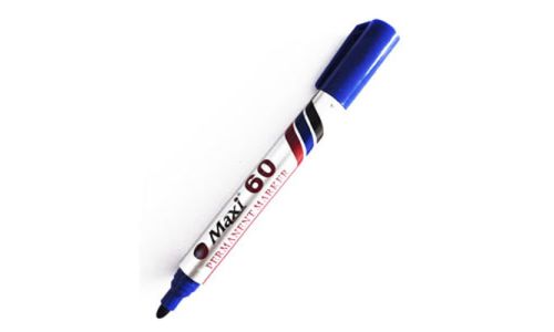 MAXI MX-60B10 Permanent Marker, Bullet Tip, Blue (Pack of 10)