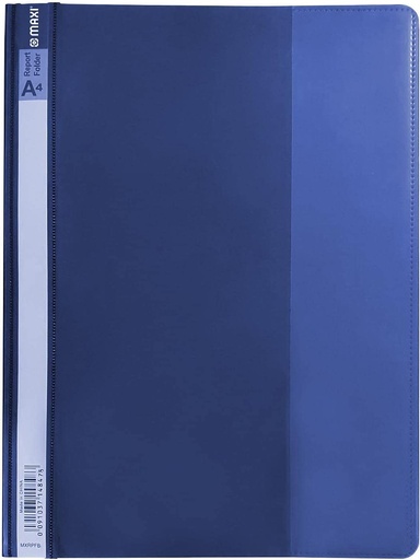 MAXI Project Report File Clear Front with Fastener – A4, Dark Blue, (Box of 50)