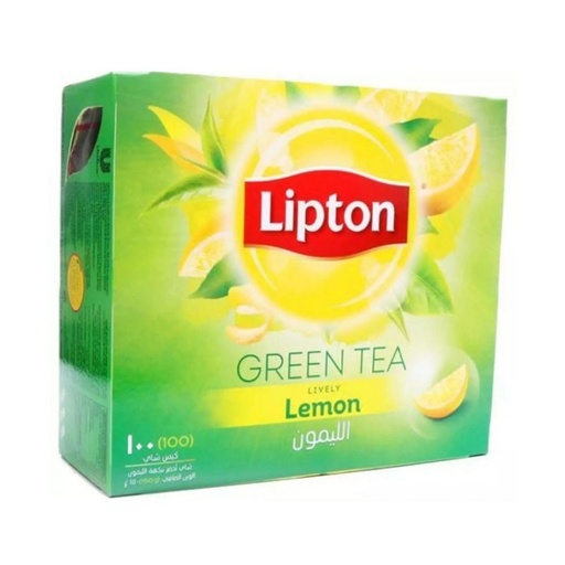 Lipton Green Tea Lemon (100 Teabags) ,1.5g ( Case of  12)