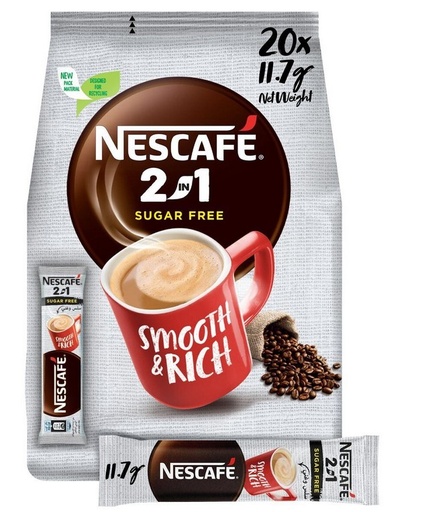 Nescafe 2-In-1 Coffee, 20X11.7G (20 Sachets Per Pouch)